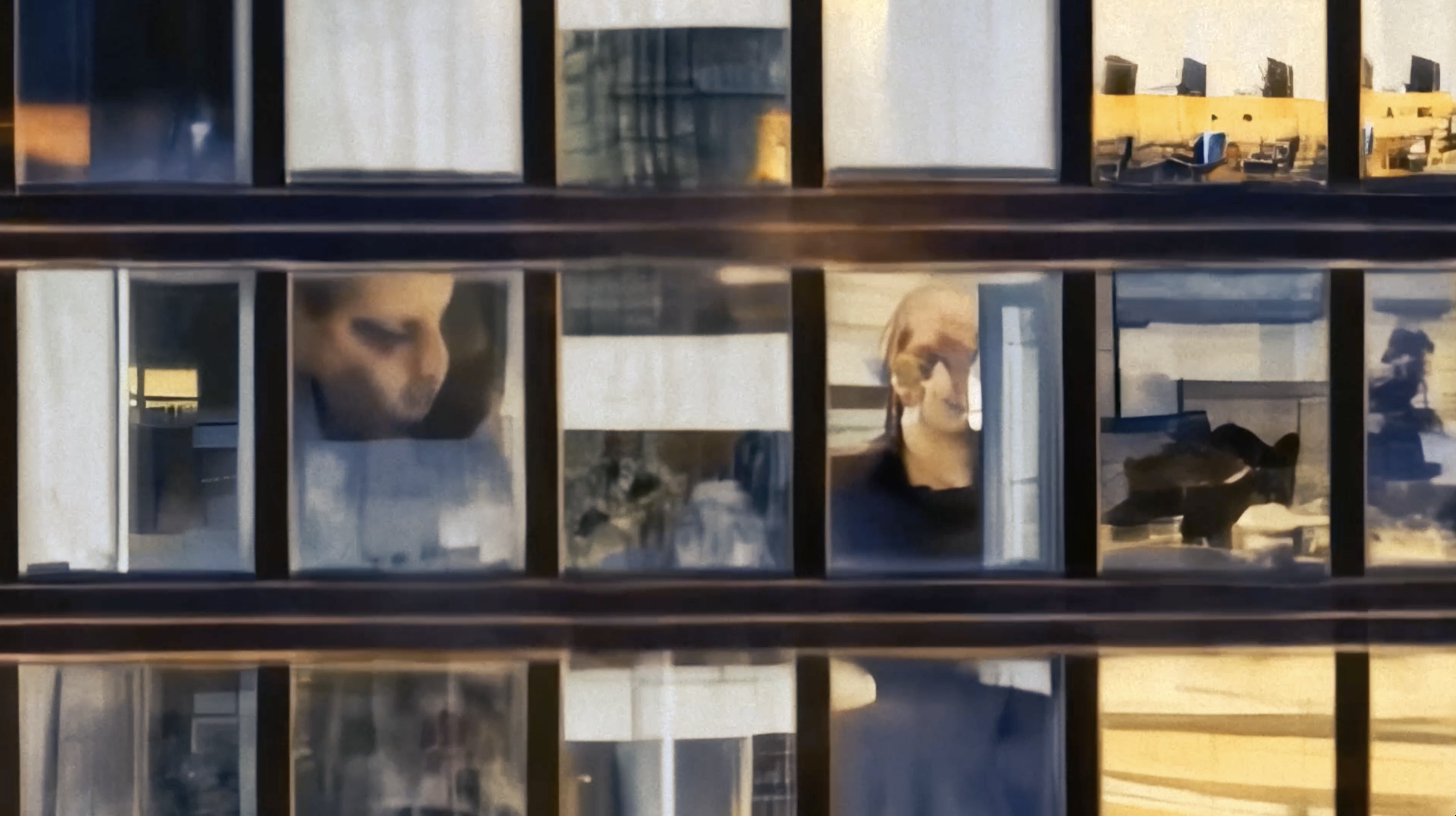 Still from the AI video installation The Institute.